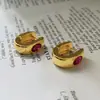 Novos brincos de moda em forma de U dourados brilhantes simples com incrustação de diamantes para mulheres Coreia do Sul leve luxo alta qualidade brincos atacado