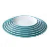 Plato Redondo de Melamina Bicolor Imitación Porcelana para Uso Comercial en Restaurantes tipo Buffet, Plato con Forma de Hueso para Salteados, Plato Plano para Restaurantes de Comida Rápida, Plato para Arroz