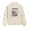 Moletom Masculino com Estampa Abstrata Desgastada Gola Redonda Primavera e Outono Solto Streetwear Marca Tendência Estilo Vibe Casual Roupa Esportiva