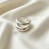 Anillo Exquisito Mate Deslustrado para Mujer Geométrico Moderno Personalidad Irregular Abierto Anillo para Dedo Índice Creativo de Celebridad de Internet Moderno