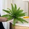 Pared de Plantas Verdes Hojas Persas de 24 Cabezas, Planta de Helecho, Pared de Plantas Artificiales de Alta Calidad, Venta al por Mayor desde el Fabricante, Helechos para Colgar en la Pared para Uso en Interiores