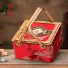 Caja de Regalo de Pasteles de Luna del Festival del Medio Otoño 2026, juego de 8 piezas, caja de regalo de tela de imitación de bambú de alta gama, caja de embalaje para pasteles de luna, caja vacía