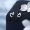Aretes de Corazón de Encaje con Tornillo de Plata Esterlina S999 de Temperamento Suave para Mujer, Pendientes de Moda Creativos Versátiles de Nicho, Envío Directo