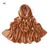 Bufanda Larga de Satén con Estampado de Margaritas de Seda Bufanda Jacquard de Satén Chal Turban Silky Malayo Indonesio