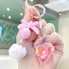 Mini Concha e Estrela do Mar de Desenho Animado Flutuando em Garrafa de Óleo Chaveiro DIY Fofo para Estudante Pingente de Mochila Presente