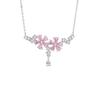 Collar de Borla de Plata S925 Flor de Durazno Collar Dulce de Nicho para Mujer Lujo Ligero de Alta Gama Cadena Clavícula Flor de Durazno Regalos para las Fiestas