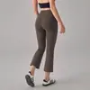 Calças de Yoga de Comprimento 8/10, Levemente Flare, Justas ao Corpo, Calças Shark Levanta Bumbum para Mulheres, Finas de Verão, Cintura Alta, Emagrecedoras, Secagem Rápida, Afuniladas