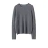 Suéter jacquard de malha fina 100% cashmere para mulheres, gola redonda, estilo fino, fio brilhante, caimento justo, tricô macio e aconchegante, moderno