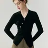 Suéter de Cachemira Tejido Delgado para Mujer, Estilo Otoño Nuevo 100% Cachemira Pura, Cuello en V, Diseño Coreano