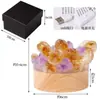 Luz de noche de cristal natural transfronteriza, racimo de dientes de amatista, creativa, interfaz USB, adornos de luz de noche de ambiente para mesita de noche