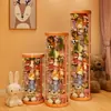 Cubo de Almacenamiento Transparente con Cremallera de Gran Capacidad para Peluches, Cilindro de Almacenamiento para Juguetes Infantiles, Contenedor de Almacenamiento para el Hogar