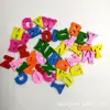 26 Letras Inglesas de Madeira DIY Multicor Misturadas Letras Decorativas Coloridas de Madeira 100 Peças por Pacote