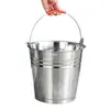 Balde de água de aço inoxidável, balde redondo, lixeira, balde de ferro para armazenamento de água doméstica, com tampa, portátil, de qualidade alimentar, balde extra-espesso