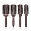 Pente de Tubo de Alumínio Marrom para Secagem com Secador e Alisamento de Cabelo, Pente Cilíndrico com Dentes de Nylon, Pente Modelador para Volume e Cachos, Pente de Rolagem Condutor de Calor do Fabricante