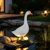 Adornos de ganso creativos para exteriores transfronterizos, estatua de animal ganso para porche, decoración de patio de jardín, manualidades con luz solar