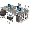 Escritorio de Oficina para Personal Muebles de Oficina Escritorio de Oficina Doble para 4 Personas Estación de Trabajo para 6 Personas Portatarjetas Combinación de Escritorio y Silla Financiera para Computadora