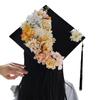 Kit DIY Chapéu de Formatura feito à mão, bolsa de materiais, grampo de flor de chapéu de formatura de estudante universitário, flor artificial, chapéu de mestre, foto de formatura, enviar para amigas