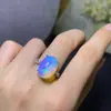 Anillo sencillo y de moda para mujer, anillo de plata 925 con incrustación de ópalo natural de fuego completo, suministro en el extranjero, piedra principal 12x16 mm