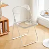 Cadeira de jantar transparente minimalista de liga de ferro e metal para casa de aluguel, fotografia, quarto, casa estilo ins, cadeira estilo industrial