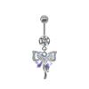 Joyería para piercing de ombligo de doble cabeza estilo europeo y americano, anillo de ombligo de personalidad, color alternativo, diamante, hebilla para ombligo