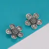 Colgante de Flor de Ciruelo de Plata de Ley S925 Accesorios Plata Tailandesa Vintage Tejido Diseño Hecho a Mano Accesorios para Joyería de Plata DIY