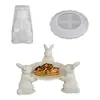 Decoración de Bandeja de Conejo DIY Molde de Resina Bandeja de Almacenamiento de Conejo Molde de Silicona de Yeso