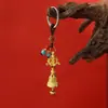 Chaveiro de liga metálica em dois tons estilo Xizang com sino vajra e pingente de mantra de seis caracteres, adequado para pendurar no carro e na bolsa, acessório decorativo criativo de uso duplo