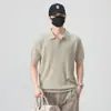 2026 Verano Nuevas Llegadas Suéter Estilo Old Money Cuello Solapa Manga Corta para Hombre Holgado Versátil Holgado Camisa Polo Superior Ropa para Hombre