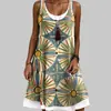 Venda Quente Transfronteiriça Novo Body Feminino Estampa Digital 3D Vestido de Praia Solto Casual Body Vestido Feminino