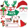 Postales de Saludos Transfronterizos Papá Noel Fiesta Navideña Set de 38 Piezas de Accesorios Fotográficos Navideños