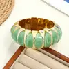 Pulsera elástica de acrílico con efecto difuminado, estilo retro europeo y americano, lujo accesible, pulsera simple de alta gama, pulsera de moda elegante para mujer