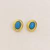 Aretes "Azul Tiffany" Antiguo Medio Pino Azul Cepillado Vintage Otoño e Invierno Nueva Entrada Lujosa Cadena Clavicular de Zirconia para Mujer