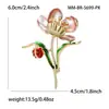 Moda Estilo Nacional Strass Esmalte Joaninha Lótus Broche de Alta Qualidade Exquisito Broche para Casaco Feminino Ornamento de Planta