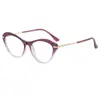 Gafas de marco de metal TR90 con filtro de luz azul, nuevo artículo de comercio exterior, montura de ojo retro de personalidad, espejo plano Ojo de Gato europeo y americano