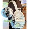 Novo Chaveiro de Desenho Animado Olhos de Estrela Bicolor Preto e Branco Boneca de Borracha Macia Fofa Pequeno Pingente Acessório de Bolsa