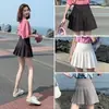 Falda plisada blanca mujer estilo verano midi falda negra cintura alta línea A petite falda corta gris 2026 talla grande mm gordita