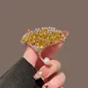 Elegante Broche de Hoja de Ginkgo, Exquisito Broche de Cristal de Alta Gama para Mujer, Pin de Accesorios de Diseño de Nicho de Lujo Ligero