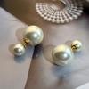 Pendientes de amor cepillados de dos piezas para mujer, pendientes dulces de moda mate cepillados, estilo de lujo ligero, pendientes de alta gama