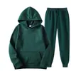 Sudadera con capucha de color liso para hombre, conjunto deportivo de dos piezas, atuendo de primavera y otoño para hombre