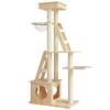 Venta de Liquidación de Artículos Ligeramente Defectuosos, En Stock, Envío Inmediato: Marco de Escalada para Gatos, Tabla Rascadora Grande de Madera Maciza para Gatos, Colección de Marco de Escalada con Juguete Integrado Grande de Madera de Caucho