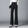 Calça de terno flare elástica elegante personalizada para o dia a dia de mulheres, novo estilo primavera e outono 2026, cintura alta, que levanta o quadril, moderna e casual