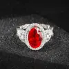 Anillo de Zirconia con Rubí Incrustado Más Vendido Globalmente Regalo de San Valentín Boda Joyería Dropshipping R4984