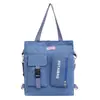 Bolsa de Lona Simple con Letra para Mujer, Versátil Bolsa Grande de Capacidad para Tutorías, Mochila Escolar para Estudiantes, de un Hombro y de Doble Hombro