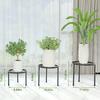 Paquete de 5 Taburetes Redondos de Hierro Forjado Estilo Nuevo para Flores, Piso Individual para Bonsái, Estante Pequeño para Flores, Interior, Balcón, Escritorio, Soporte para Macetas