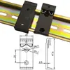 Huayi Mingtong Interruptor de Hebilla de Riel DIN35mm Hebilla de Sujeción Soporte de Montaje Aleación de Aluminio Base Negra y Blanca