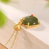 Cada Año Hay una Abundancia de Colgantes Redondos de Jade Hetian con Incrustaciones Estilo Vintage, Exquisitos Collares de Jade Natural para Mujer con Diseños Únicos