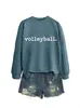 Sudadera casual simple con estampado de letras para mujer, cómoda, para voleibol, nueva de otoño e invierno, tienda independiente de Amazon Wish