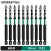 Set de Puntas para Atornillador Eléctrico y Taladro Manual Green Forest Silver Snake Cruz Fuerte Magnético Antideslizante Resistente al Impacto Alta Dureza