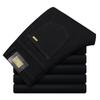 Jeans Preto de Luxo Europeu para Homens 2025 Outono e Primavera Versátil Casual Stretch Slim High-End Tendência Marca Calças Longas