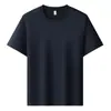 Nuevo Producto de Verano Camiseta de Color Sólido con Cuello Redondo de Lyocell Sorona Logo Personalizado Lisa Manga Corta Camisa Cultural Personalización